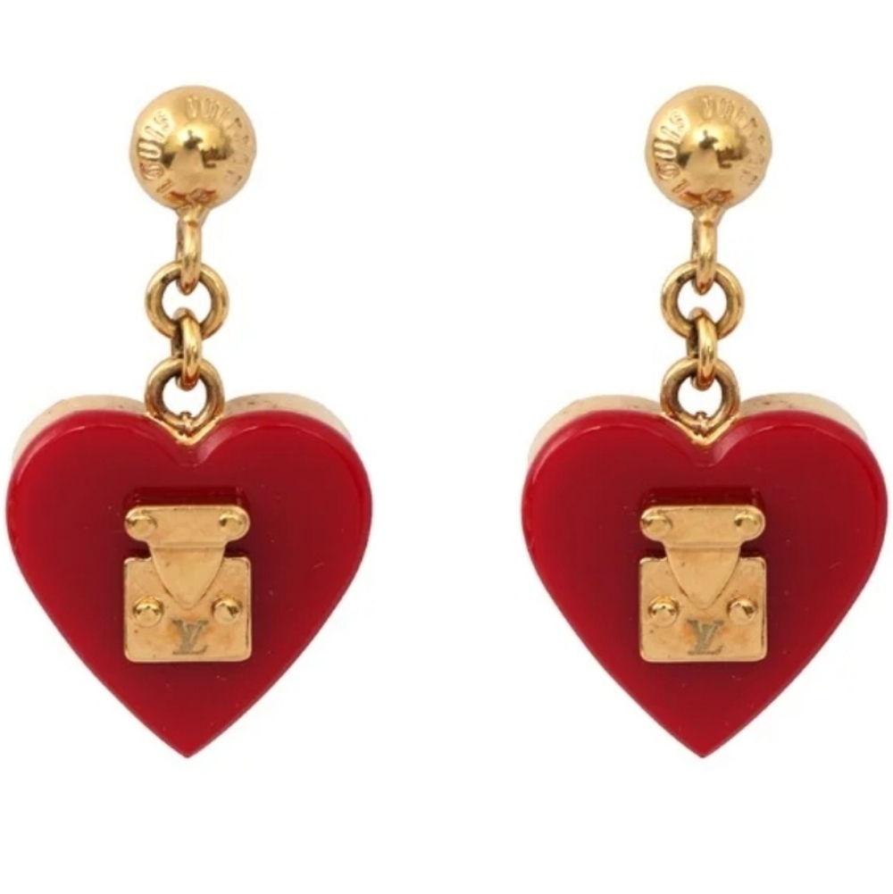 Louis Vuitton Pomme D'Amour Lock Me Heart Drop Earrings - Picture 16 of 16